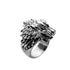 Bague Loup Tête de Loup (Acier)